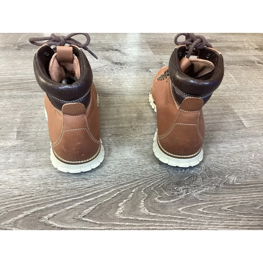Cole Haan Zerogrand Mens 10.5 M Ankle Leather Hiker Boots Woodbury/Ivory